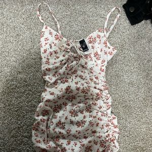 floral ribbed knit mini dress